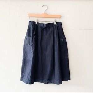 IDLF & UNIQLO Denim Flare Skirt with pockets